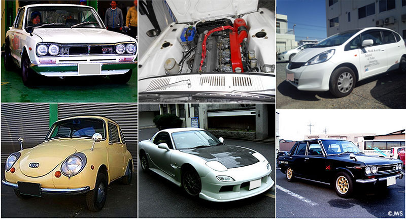 Skyline GT-R KPGC10, S20, Toyota Celica LB2000, スバル360, Mazda RX-7 FD, Datsun Bluebird 510, ブルーバード510